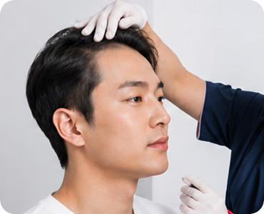 시술 확인 및 마무리하는 모습