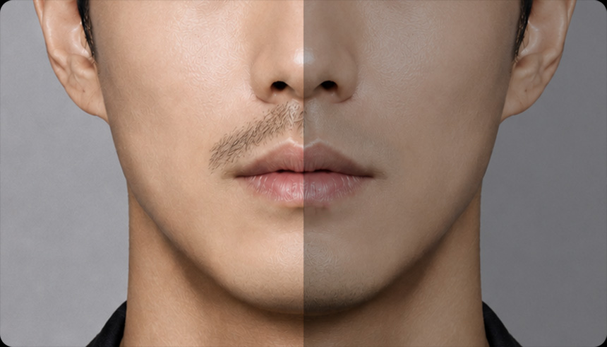 수염 이식 전후 사례